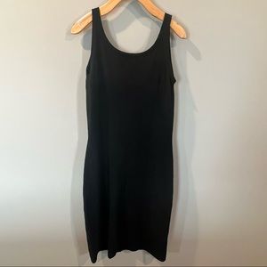 VINTAGE SPORTWHIRL Jeanne Campbell Black 100% Cashmere Midi Black Dress